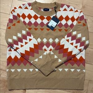 GANT Wool Multicolor Geometric Crewneck Sweater
